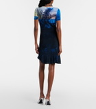 Rabanne Printed ruffled minidress