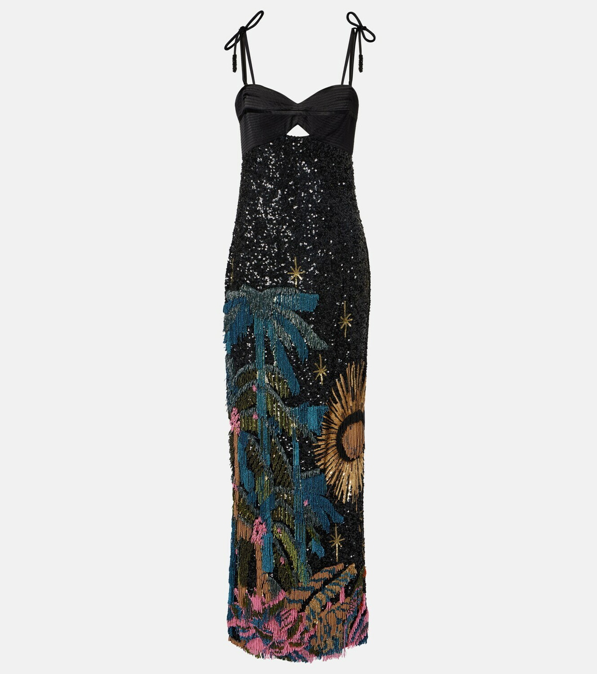 Johanna Ortiz Embellished silk-blend gown