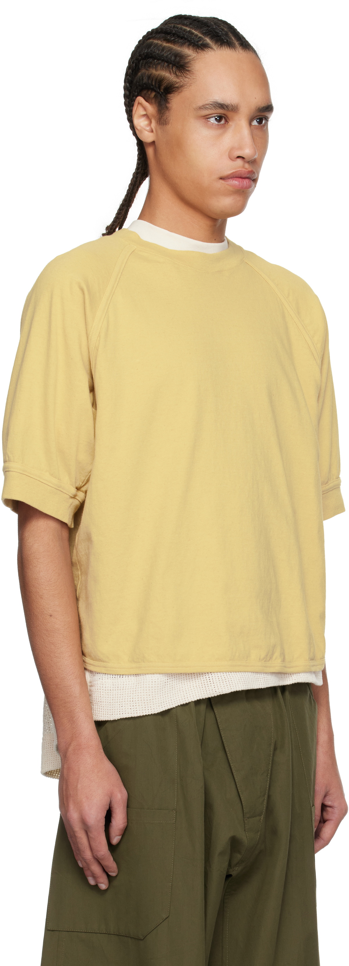 Jan-Jan Van Essche Yellow O-Project Cotton Hemp Jersey 3/4 Sleeve T-shirt