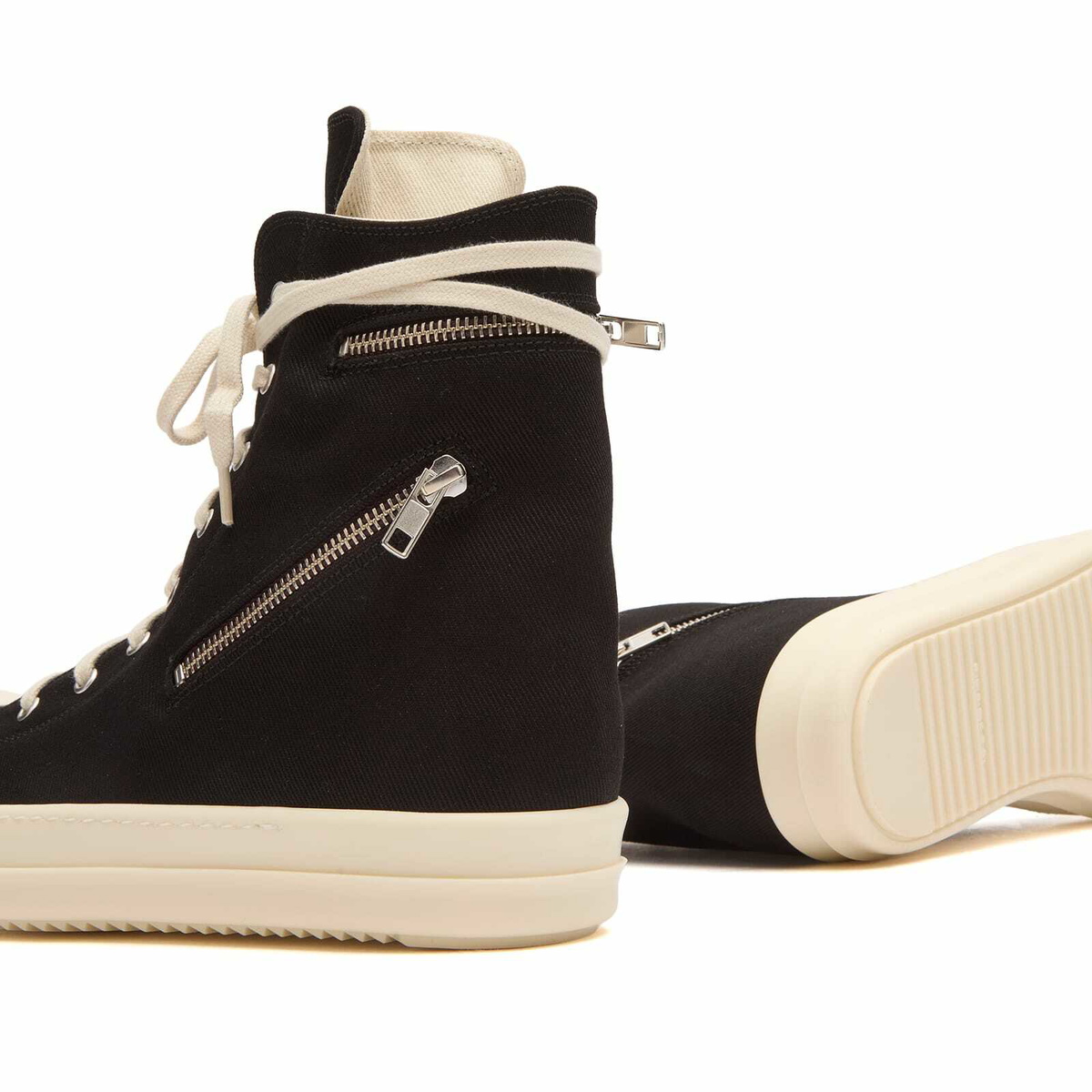 Rick Owens DRKSHDW Men's Cargo Sneaks in Black/Milk/Milk