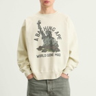 A Bathing Ape Men's Destroy Washed Statue Of Liberty Sweatshirt in Ivory