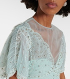 Costarellos Embellished silk-blend georgette gown