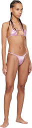 Isa Boulder Pink Argyle & Forward Satin Bikini