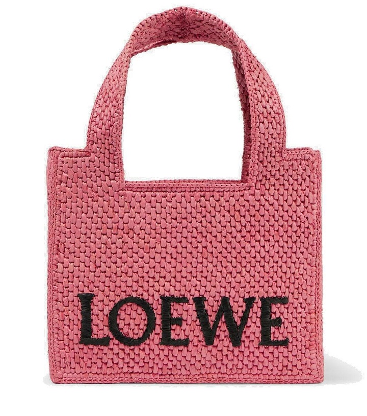 Photo: Loewe Paula's Ibiza Font Mini raffia tote bag