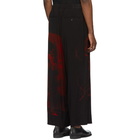 Yohji Yamamoto Black and Red Print Trousers