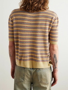 Enfants Riches Déprimés - The Larry Slim-Fit Cropped Distressed Striped Cashmere Sweater - Yellow