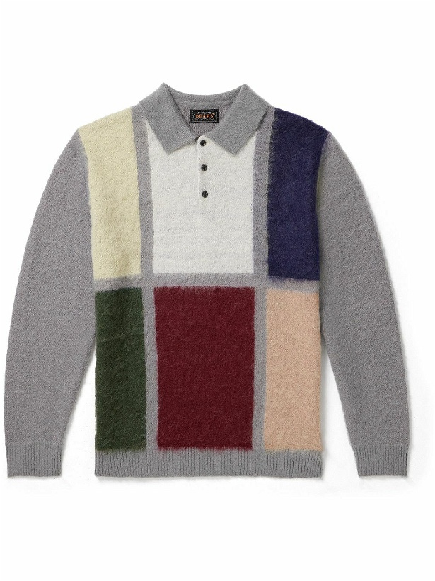 Photo: Beams Plus - Colour-Block Intarsia-Knit Sweater - Gray