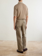 Drake's - Wide-Leg Cotton-Twill Chinos - Brown
