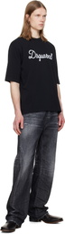Dsquared2 Black 'Dsquared2' Embroidered Loose Fit T-shirt