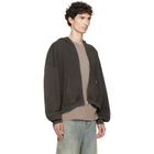 Represent Brown Initial Boxy Oversized Zip Hoodie