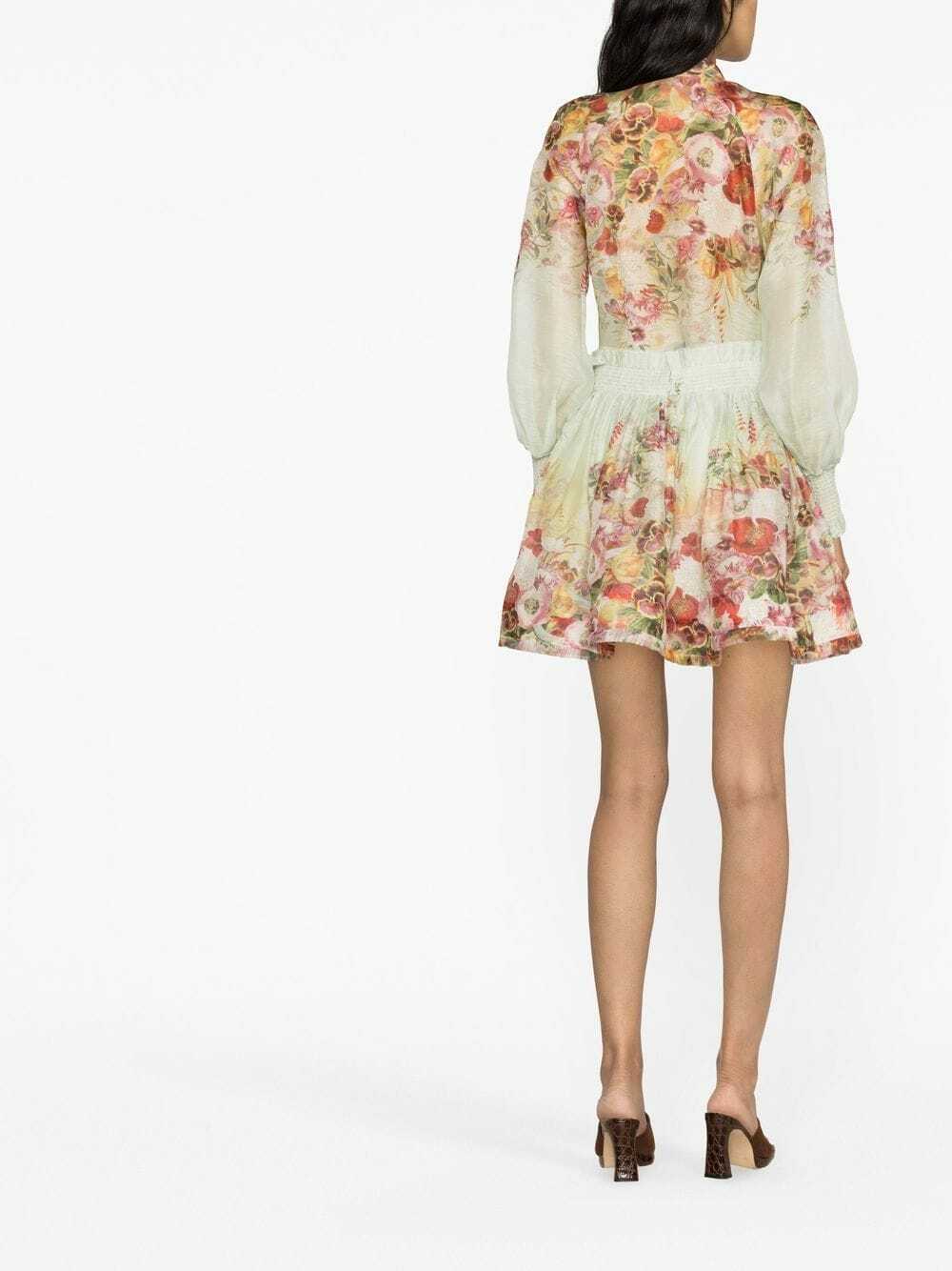 ZIMMERMANN - Floral Print Silk Blend Linen Blouse