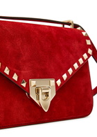 Valentino Rockstud Small Suede Shoulder bag - Red - One Size
