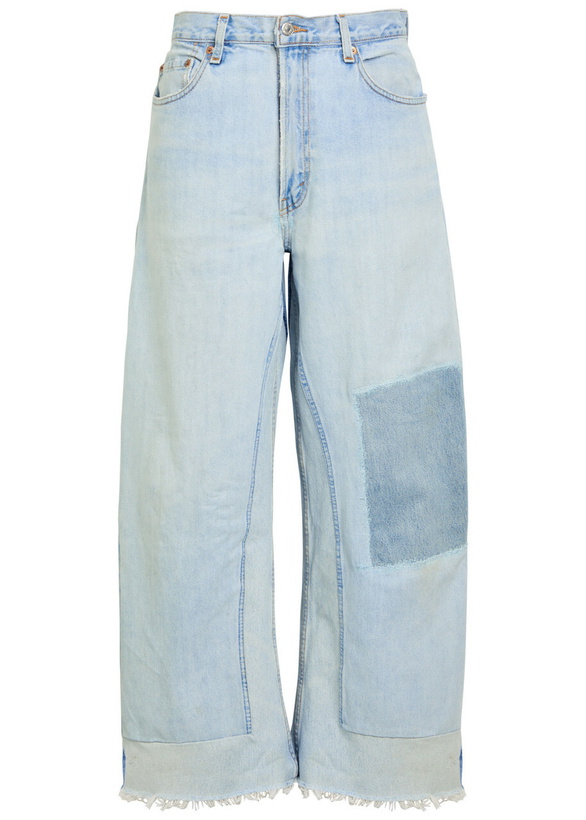 Photo: B Sides Vintage Reworked Culotte Panelled Wide-leg Jeans Indigo