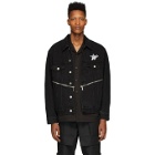We11done Black Denim WD Logo Zipper Jacket