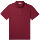 Canali - Stretch-Cotton Piqué Polo Shirt - Claret