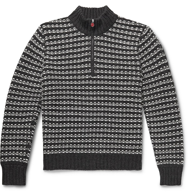 Photo: Kiton - Slim-Fit Cashmere Half-Zip Sweater - Gray