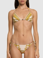 VERSACE Printed Lycra Triangle Bikini Top