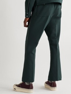 Needles - Slim-Fit Flared Logo-Embroidered Twill Drawstring Trousers - Green