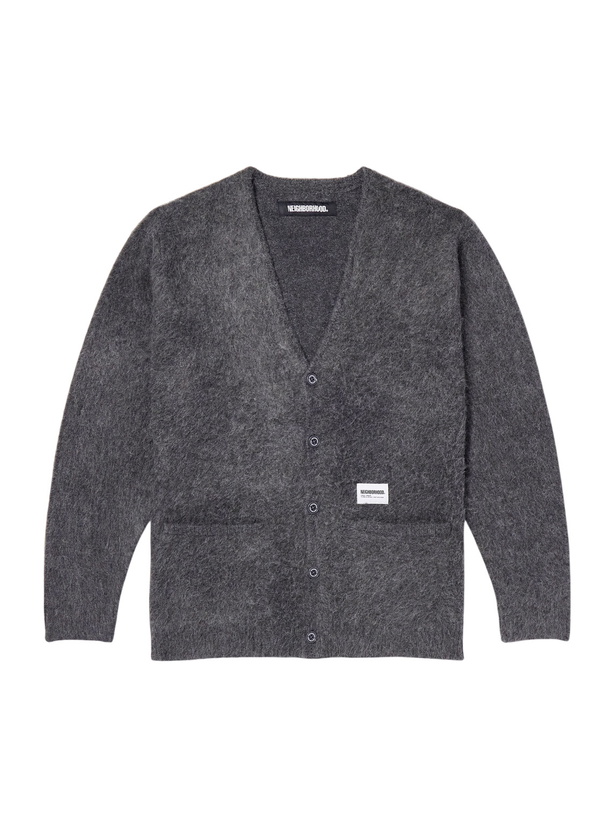 Photo: Neighborhood - Logo-Appliquéd Brushed Cardigan - Gray