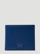 Logo Plaque Bifold Wallet in Blue