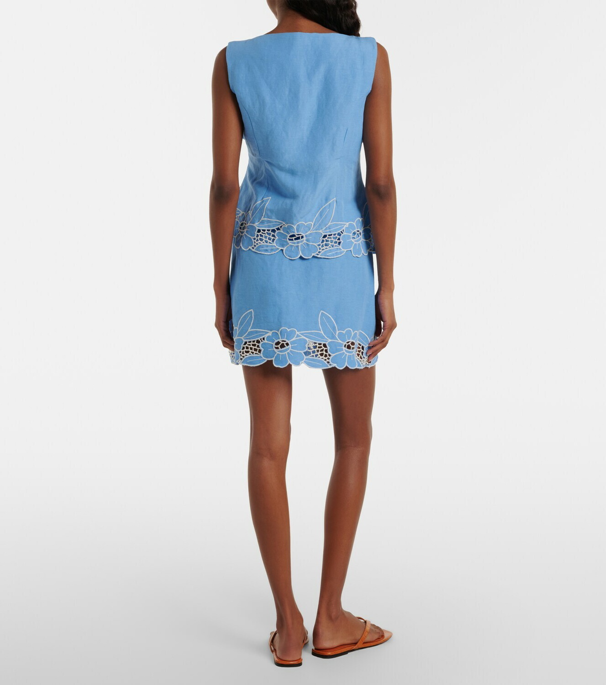 Rixo Nancye cutout linen-blend miniskirt
