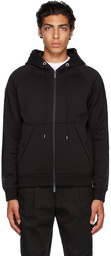 Moncler Black Logo Zip-Up Hoodie