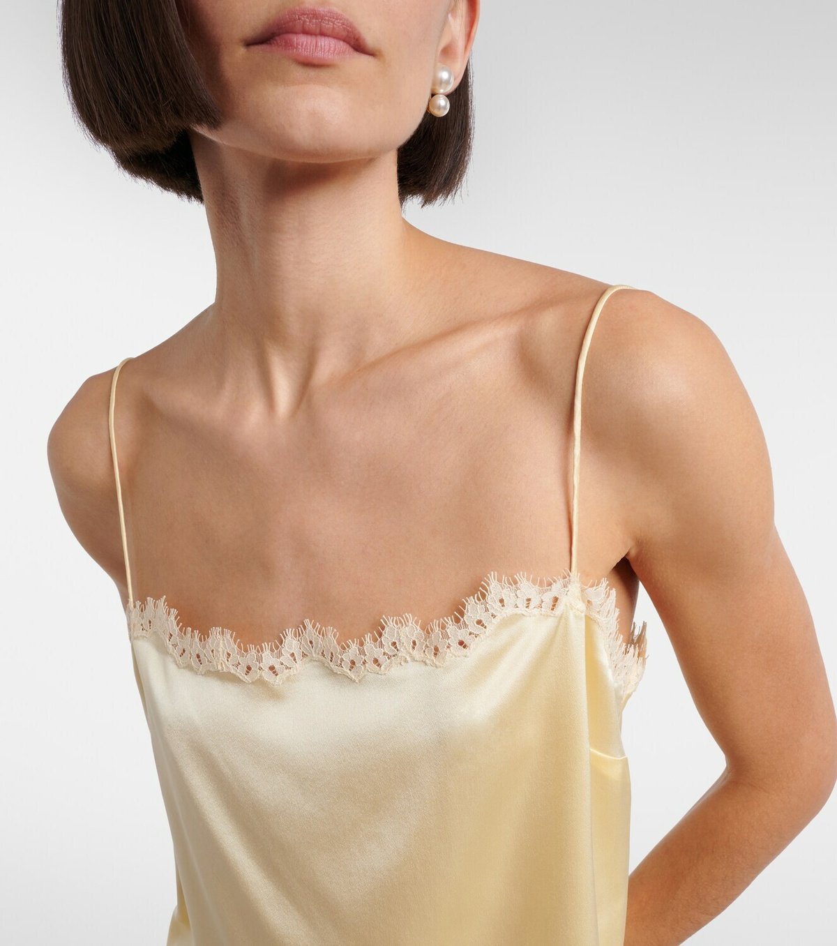 Dôen Loure lace-trimmed silk camisole