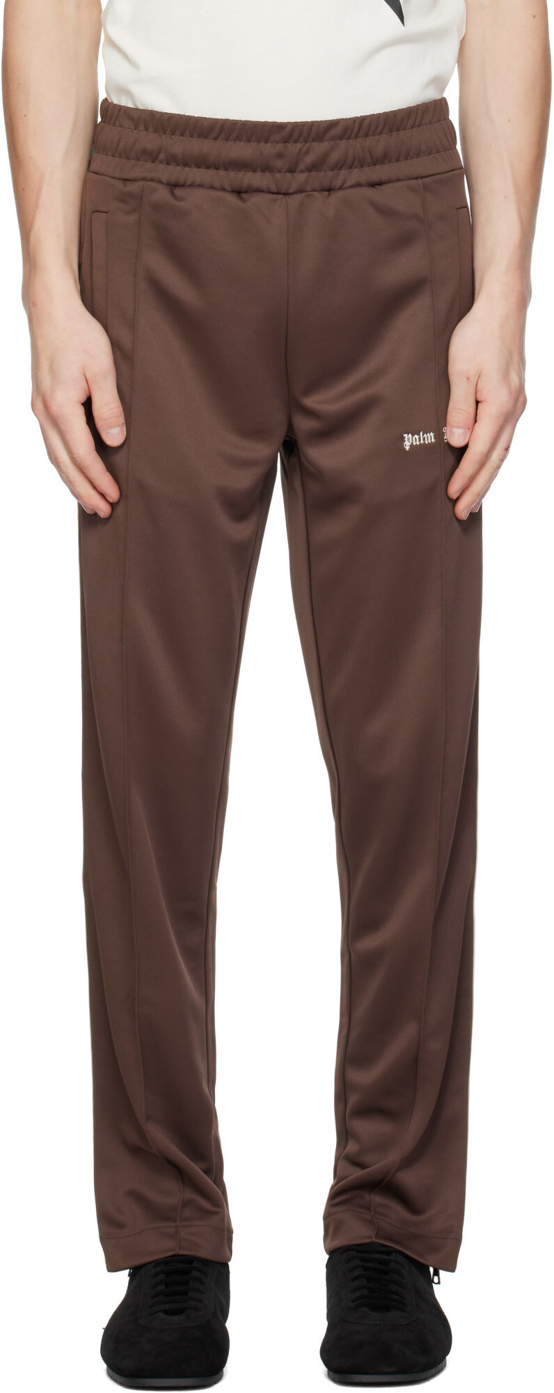 Palm Angels Brown Classic Logo Track Pants