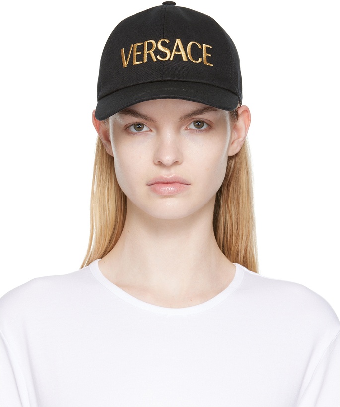 Photo: Versace Black & Gold Embroidered Logo Cap