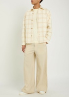 NN07 Adwin Checked Cotton-blend Overshirt White