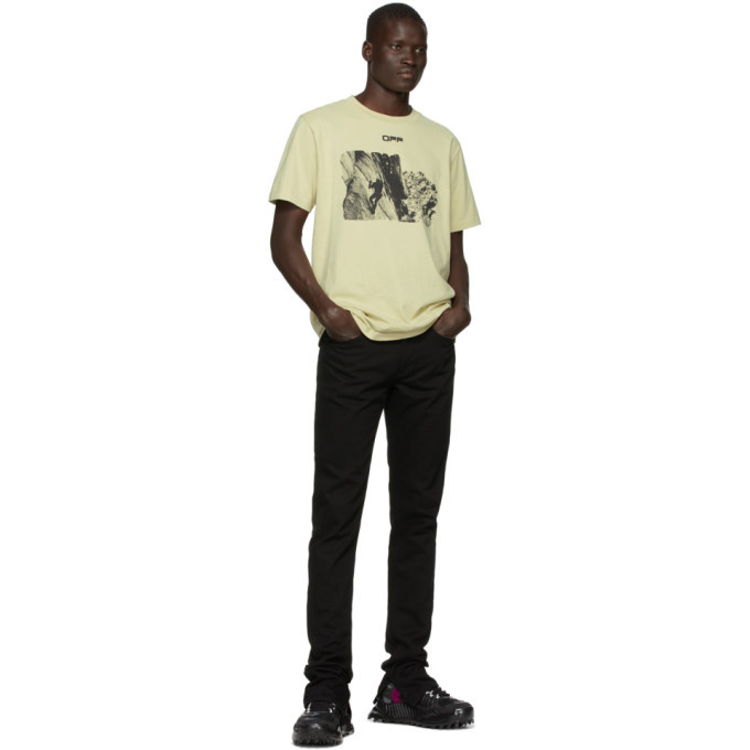 Off-White Black Split Slim-Fit Jeans Off-White