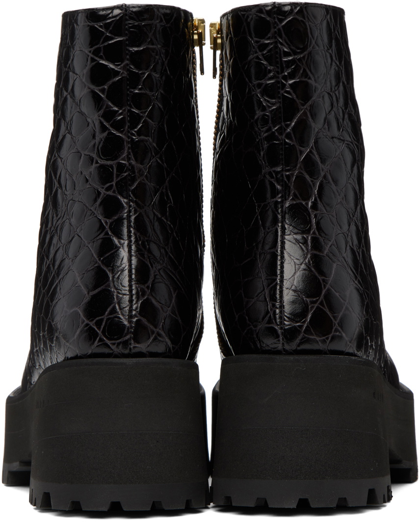 ショートブーツ・ブーティ MARNI Zip Booties in Black Leather (TCMS002806P504600N99) Marni Zip-Off Detachable Panel Leather Black Boots 2019