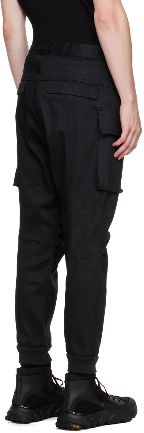 The Viridi-anne Black Drawstring Denim Cargo Pants