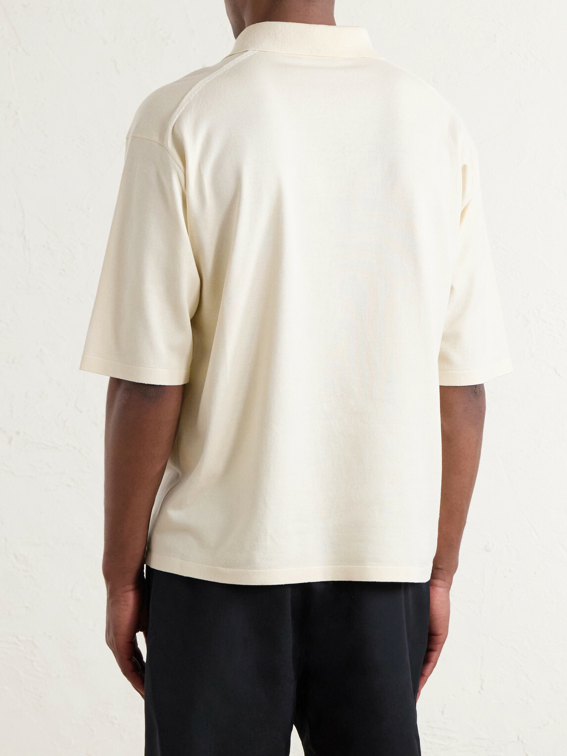 Auralee - Knitted Silk Polo Shirt - Neutrals