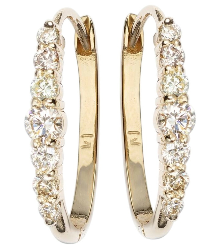 Photo: Ileana Makri Rivulet Large 14kt gold hoop earrings with diamonds