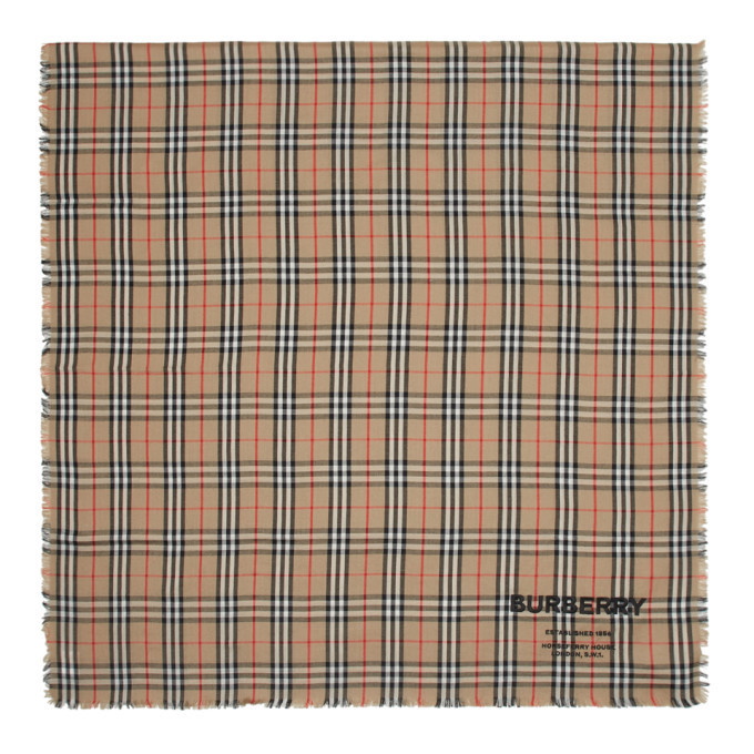 Photo: Burberry Tan Cashmere Lightweight Vintage Check Scarf