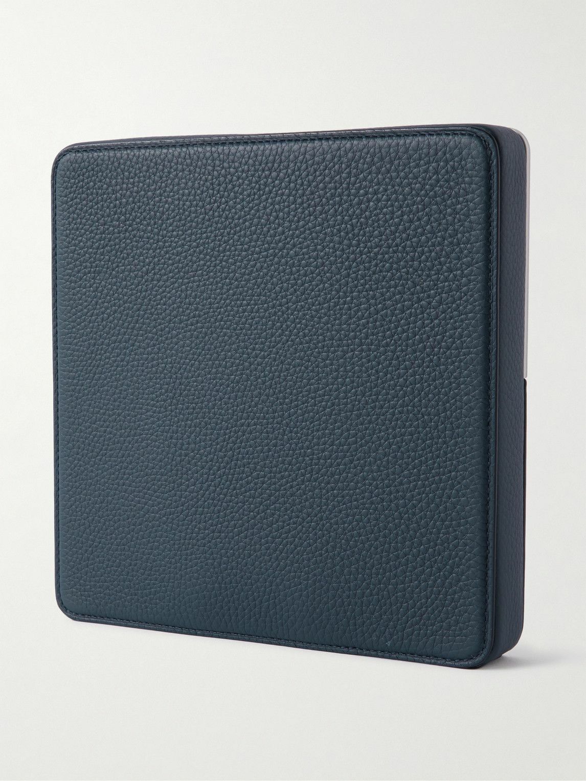 Charles Simon - Logo-Print Full-Grain Leather and Silver-Tone Travel Wallet