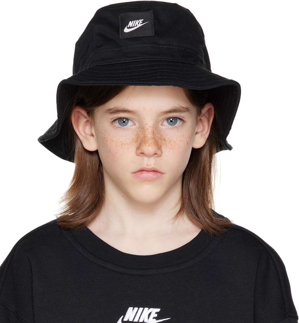 Nike Kids Black Patch Bucket Hat Nike