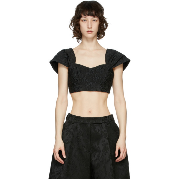 Simone Rocha Black Floral Bustier Blouse Simone Rocha