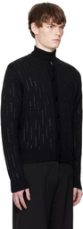 Ernest W. Baker Black Embellished Rain Appliqué Cardigan