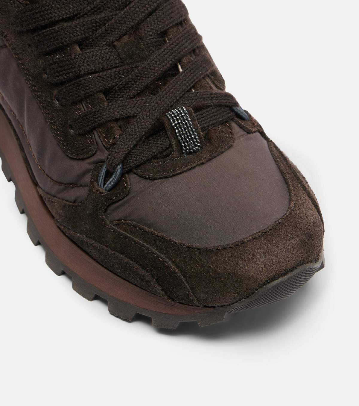 Brunello Cucinelli Monili shearling-trimmed sneakers