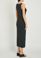 Lisa Yang Lexie Cotton and Cashmere-blend Midi Dress Grey
