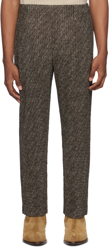 Photo: HOMME PLISSÉ ISSEY MIYAKE Brown Diagonals Trousers