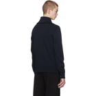 Neil Barrett Navy Magliera Techno Yarn Zip Sweater