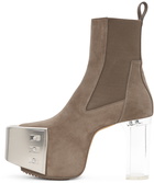 Rick Owens Taupe Platform Boots