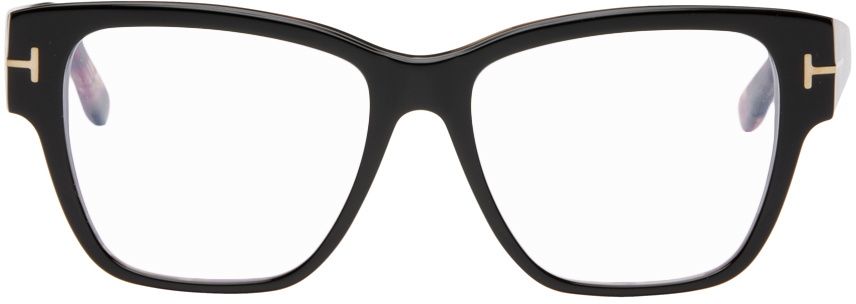 TOM FORD Black & Pink Blue Block Square Glasses TOM FORD