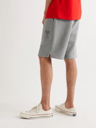 AMI PARIS - Logo-Embroidered Cotton-Jersey Shorts - Gray