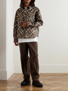 DIME - Logo-Embroidered Checked Flannel Shirt - Brown