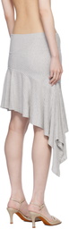 Belle The Label Gray & White Flounce Miniskirt