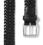 Anderson's - 3.5cm Black Woven Leather Belt - Men - Black